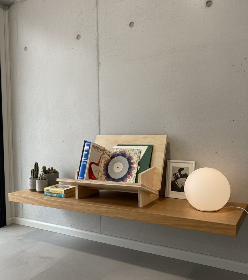 Soporte discos vinilo y libros